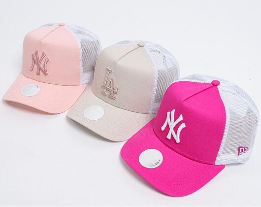 Dámská Kšiltovka New Era 9FORTY A-Frame New York Yankees Essential Pink/White Snapback