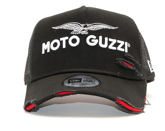 Kšiltovka New Era 9FORTY A-Frame Trucker Motto Guzzi Piaggio Worn Black Snapback