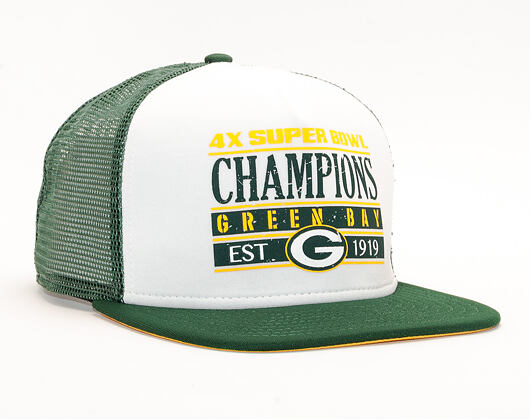Kšiltovka 9FIFTY New Era Trucker Green Bay Packers Champions White/OTC Snapback