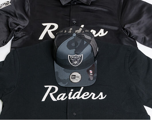 Bunda New Era Oakland Raiders Satin Coaches Jacket Black