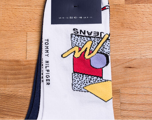 Ponožky Tommy Hilfiger Tommy Jeans Old Skool Logo 2 Pack White 391005001 300