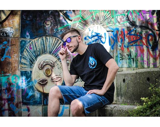 Triko Pink Dolphin 8 Ball Flame Tee Black PS119118BFBL