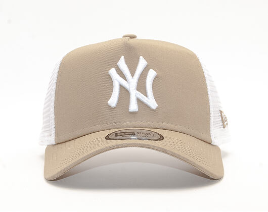 Kšiltovka New Era 9FORTY A-Frame Trucker New York Yankees League Essential Camel/White