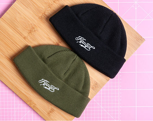 Kulich Kangol  Vintage Script Logo Beanie Winter Moss Green