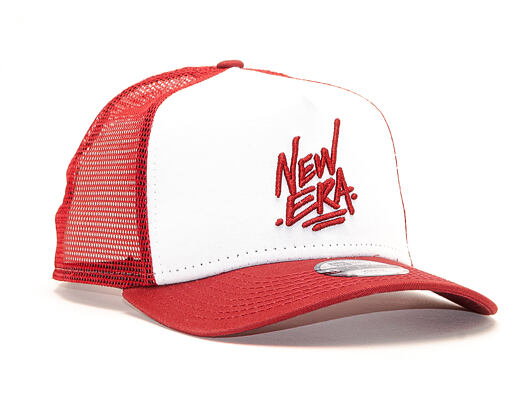 Dětská Kšiltovka New Era 9FORTY Trucker Script Child Optic White / Red Snapback