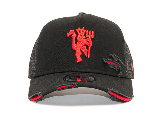 Kšiltovka New Era 9FORTY Trucker Distressed Manchester United FC Black Snapback