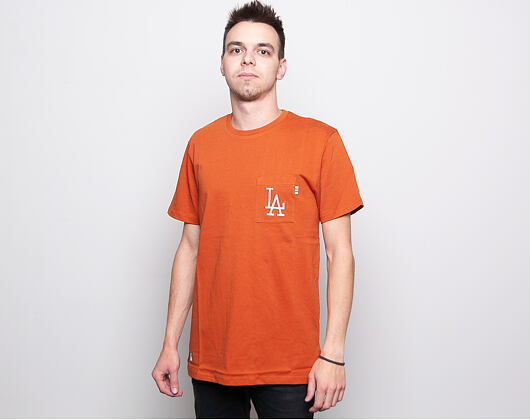 Triko New Era Vintage Pocket Logo Los Angeles Dodgers Cooperstown Rust