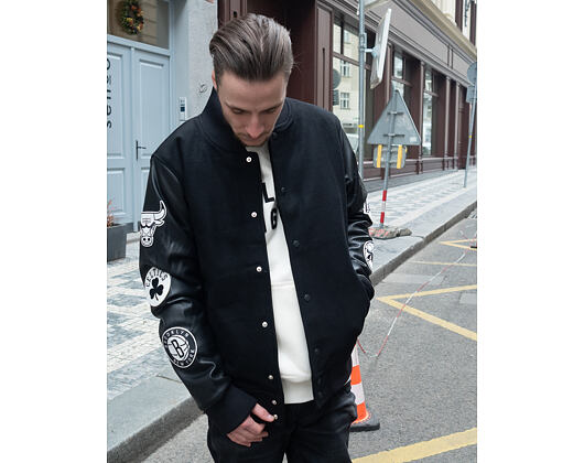 Bunda New Era NBA Patch Varsity Jacket 6 Teams Black
