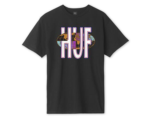 Triko HUF Quake USA Tee Black