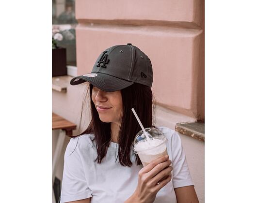 Dámská Kšiltovka New Era League Essential Los Angeles Dodgers 9FORTY Grey Heather/Black Strapback