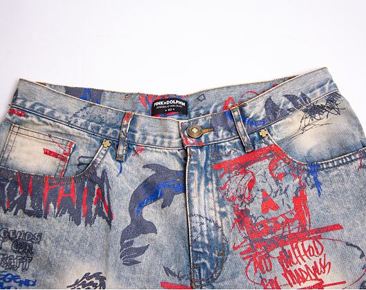 Kraťasy Pink Dolphin Liberty Scratch Denim
