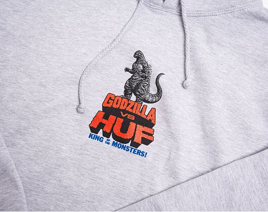 Mikina Huf Vs Godzilla P/O Hoodie Grey Heather