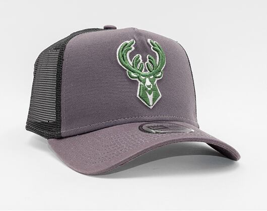 Kšiltovka New Era 9FORTY A-FRAME Trucker NBA Dark Base Team Milwaukee Bucks Graphite