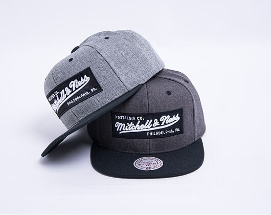 Kšiltovka Mitchell & Ness Box Logo Snapback Branded Charcoal Black