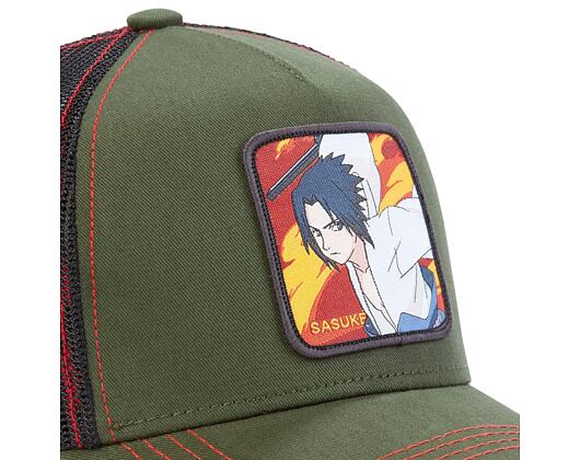 Kšiltovka Capslab Trucker - Naruto - Sasuke - Olive Green