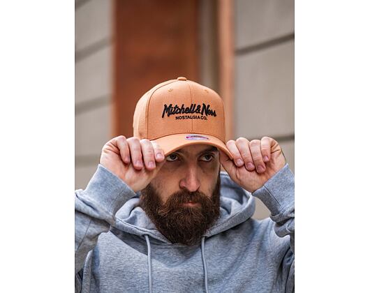 Kšiltovka Mitchell & Ness - Branded Pinscript Classic Red - Tan