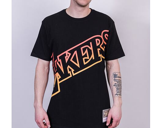 Triko Mitchell & Ness Los Angeles Lakers Flames Tee SSTEBW19142 Black