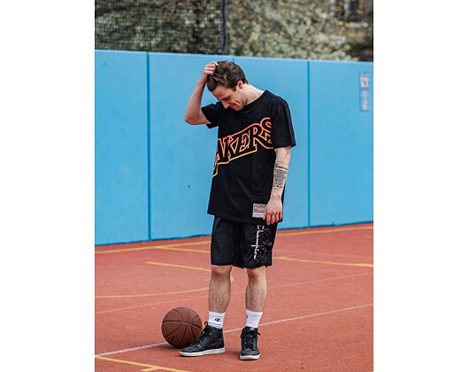 Triko Mitchell & Ness Los Angeles Lakers Flames Tee SSTEBW19142 Black