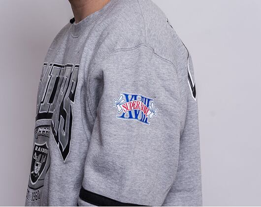 Mikina Mitchell & Ness All Over Print Fleece Crew Oakland Raiders Grey Heather