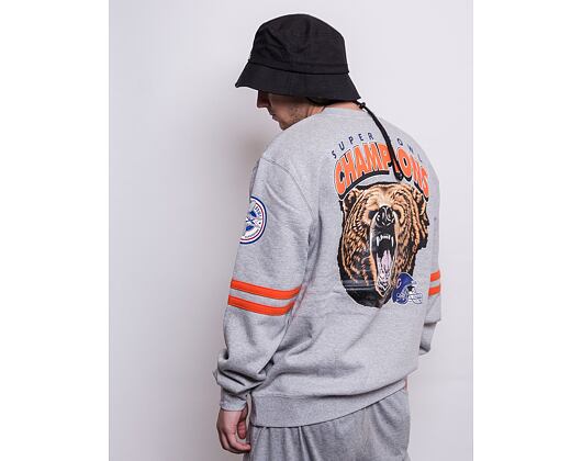 Mikina Mitchell & Ness All Over Print Fleece Crew Chicago Bears Grey Heather
