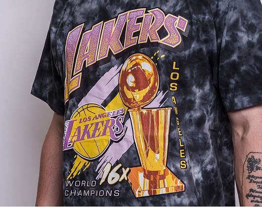 Triko Mitchell & Ness Champions Tie Dye Tee Los Angeles Lakers Black