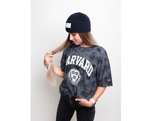 Dámské Crop Triko Champion University Harvard Tye Dye Black