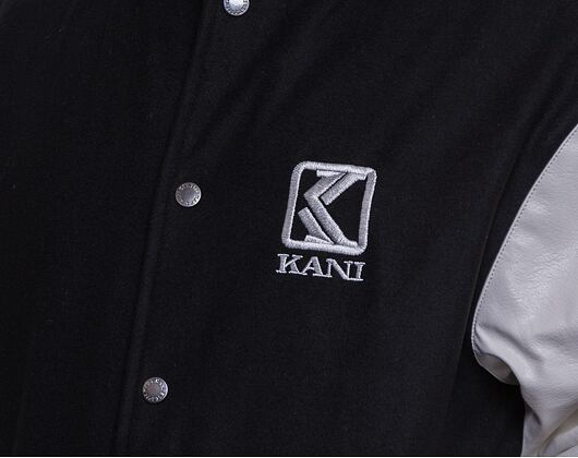 Bunda Karl Kani Og Fake Leather Block College Jacket Black/White