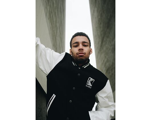 Bunda Karl Kani Og Fake Leather Block College Jacket Black/White