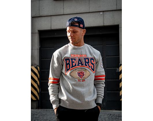 Mikina Mitchell & Ness All Over Print Fleece Crew Chicago Bears Grey Heather