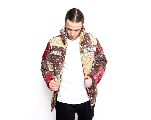 Bunda Karl Kani 6076775 KK Retro Paisley Corduroy Puffer Jacket Sand/Brown KM214-047-1