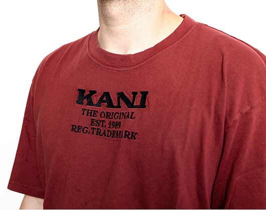 Triko Karl Kani 6033269 KK Retro Washed Tee dark Red KM214-001-1