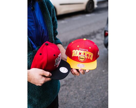 Kšiltovka Mitchell & Ness Team Arch Houston Rockets Red Snapback