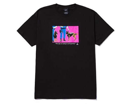 Triko HUF × Pleasures Gang Control T-Shirt Black