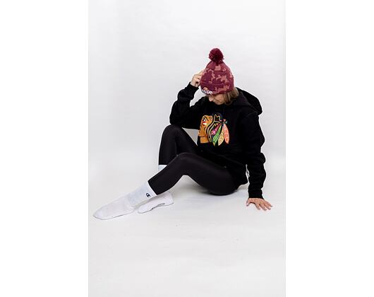 Mikina '47 Brand NHL Chicago Blackhawks Imprint Burnside Hood Jet Black