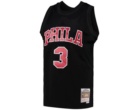Dres Mitchell & Ness Black Philadelphia 76ers Team Color Swingman Allen Iverson #3 Jersey