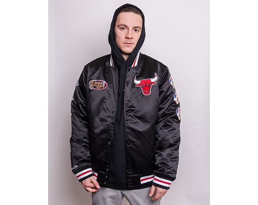 Bunda Mitchell & Ness Champ City Satin Jacket Chicago Bulls Black