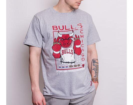 Triko Mitchell & Ness Last Dance 6x Champs Tee 3 Chicago Bulls Grey