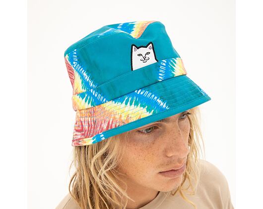 Klobouk Rip N Dip Lord Nermal Tie Dye Bucket Hat Teal Rainbow RND9137