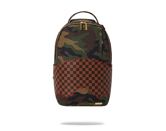 Batoh Sprayground Shark Shape Checkered Camo / Brown Backpack