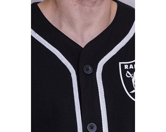 Triko New Era Distressed Logo Button Up Tee Las Vegas Raiders Black