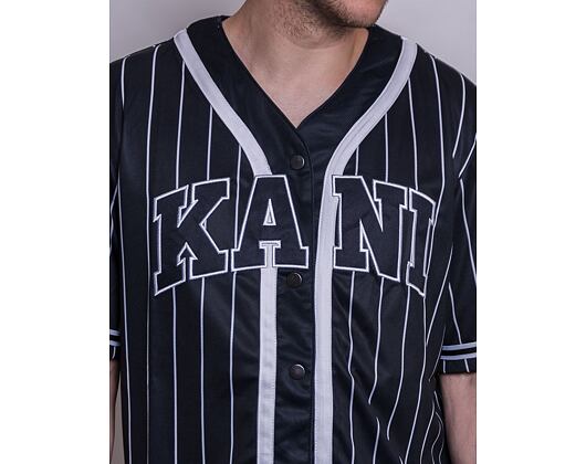 Dres Karl Kani Serif Pinstripe Baseball Shirt black/white