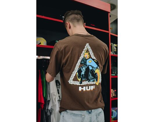 Triko HUF x MARVEL Ghost Rider TT T-Shirt Brown