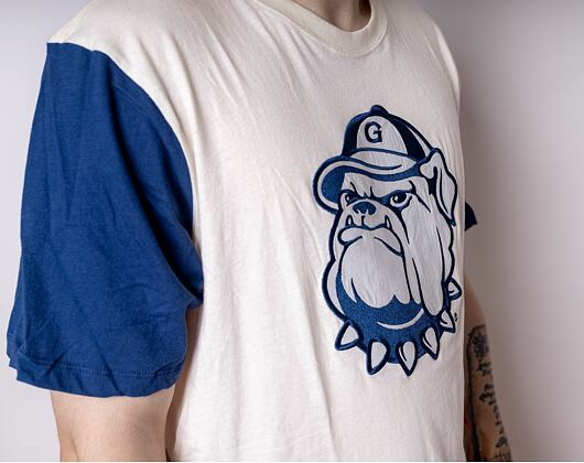 Triko Mitchell & Ness Georgetown University Color Blocked S/S Tee Cream