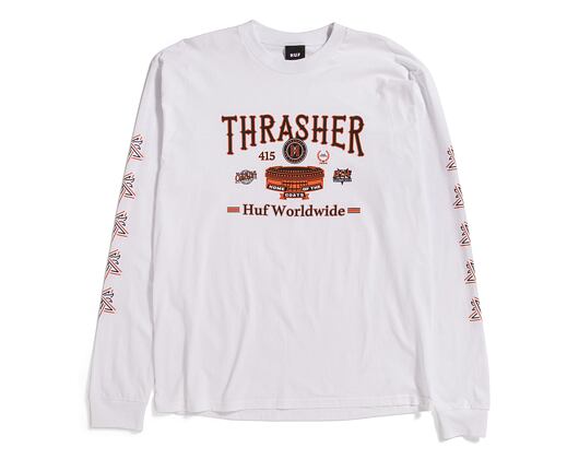 Triko s dlouhým rukávem HUF × Thrasher Monteray Longsleeve White