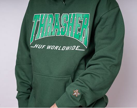 Mikina HUF × Thrasher Bayview Hoodie Forest Green
