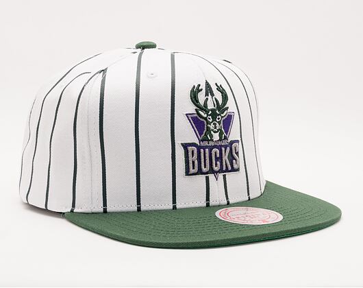 Kšiltovka Mitchell & Ness NBA Retro Pinstripe Snapback Hwc Milwaukee Bucks White