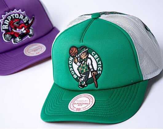 Kšiltovka Mitchell & Ness Off The Backboard Trucker Boston Celtics Green / White