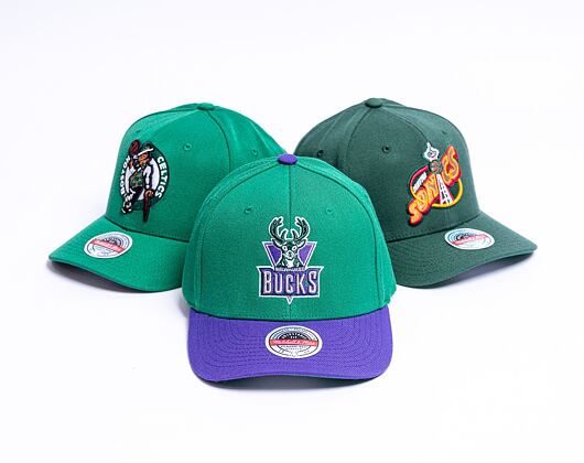 Kšiltovka Mitchell & Ness Team 2 Tone 2.0 Stretch Snapback Hwc Milwaukee Bucks Green / Purple