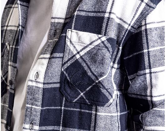 Košile Karl Kani Chest Signature Heavy washed Flannel Shirt black/white