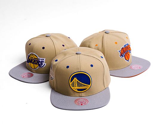 Kšiltovka Mitchell & Ness CLASSIC CANVAS SNAPBACK Golden State Warriors Tan